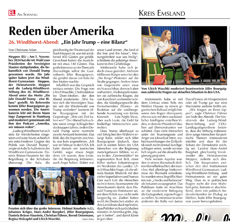 Mehr über den Artikel erfahren Medienrückschau zum Windthorst-Abend 2025